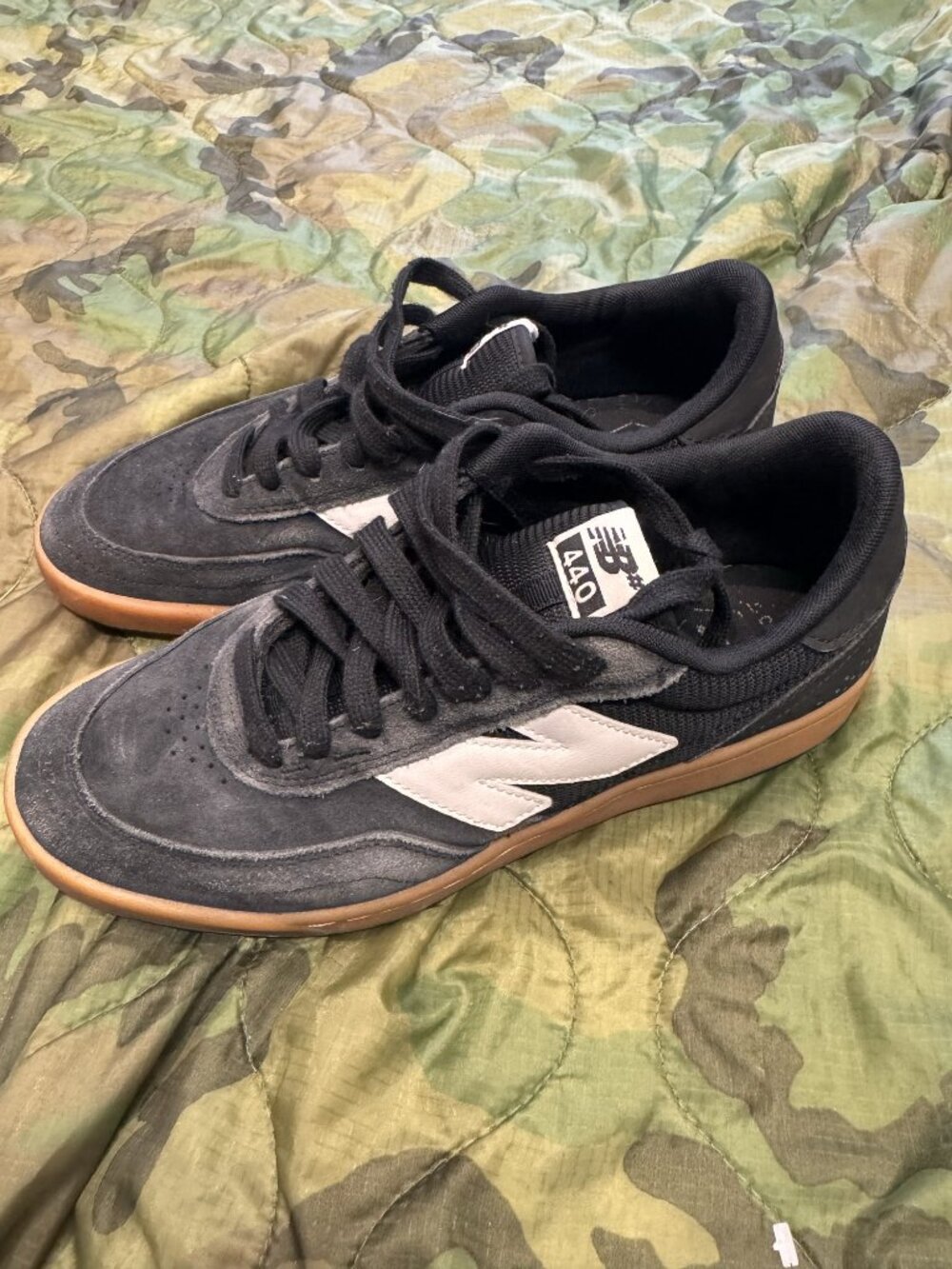 New Balance 440 Black Suede Sneakers - Men's 9.5